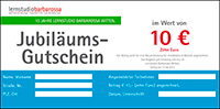 Jubiläums Gutschein Jubiläums Gutschein